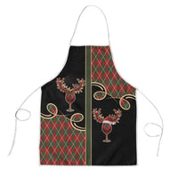 Western Yoke Apron Wine Deer Christmas Argyle Patterns - Wonder Print Shop