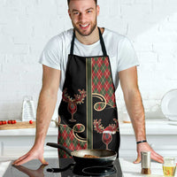 Western Yoke Apron Wine Deer Christmas Argyle Patterns - Wonder Print Shop