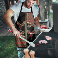 Western Yoke Apron Wine Deer Christmas Argyle Patterns - Wonder Print Shop