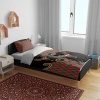 Western Yoke Bedding Set Wine Deer Christmas Argyle Patterns - Wonder Print Shop