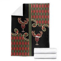 Western Yoke Blanket Wine Deer Christmas Argyle Patterns - Wonder Print Shop