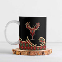 Western Yoke Ceramic Mug Wine Deer Christmas Argyle Patterns - Wonder Print Shop