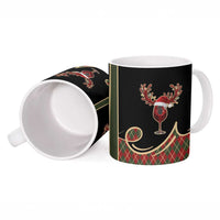 Western Yoke Ceramic Mug Wine Deer Christmas Argyle Patterns - Wonder Print Shop