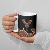 Western Yoke Ceramic Mug Wine Deer Christmas Argyle Patterns - Wonder Print Shop