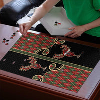 Western Yoke Puzzle Wine Deer Christmas Argyle Patterns - Wonder Print Shop