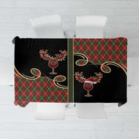 Western Yoke Tablecloth Wine Deer Christmas Argyle Patterns - Wonder Print Shop
