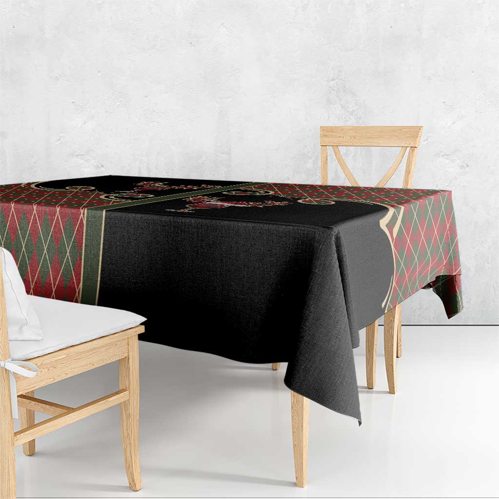 Western Yoke Tablecloth Wine Deer Christmas Argyle Patterns - Wonder Print Shop