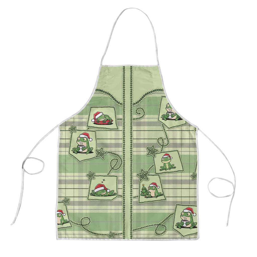 Western Yoke Apron Frog Christmas Cute Style - Wonder Print Shop