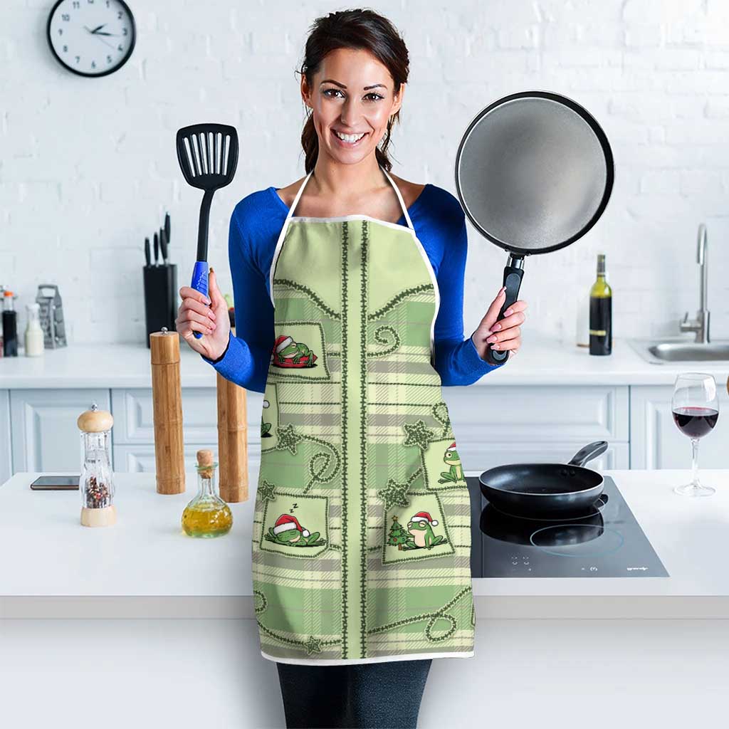 Western Yoke Apron Frog Christmas Cute Style - Wonder Print Shop