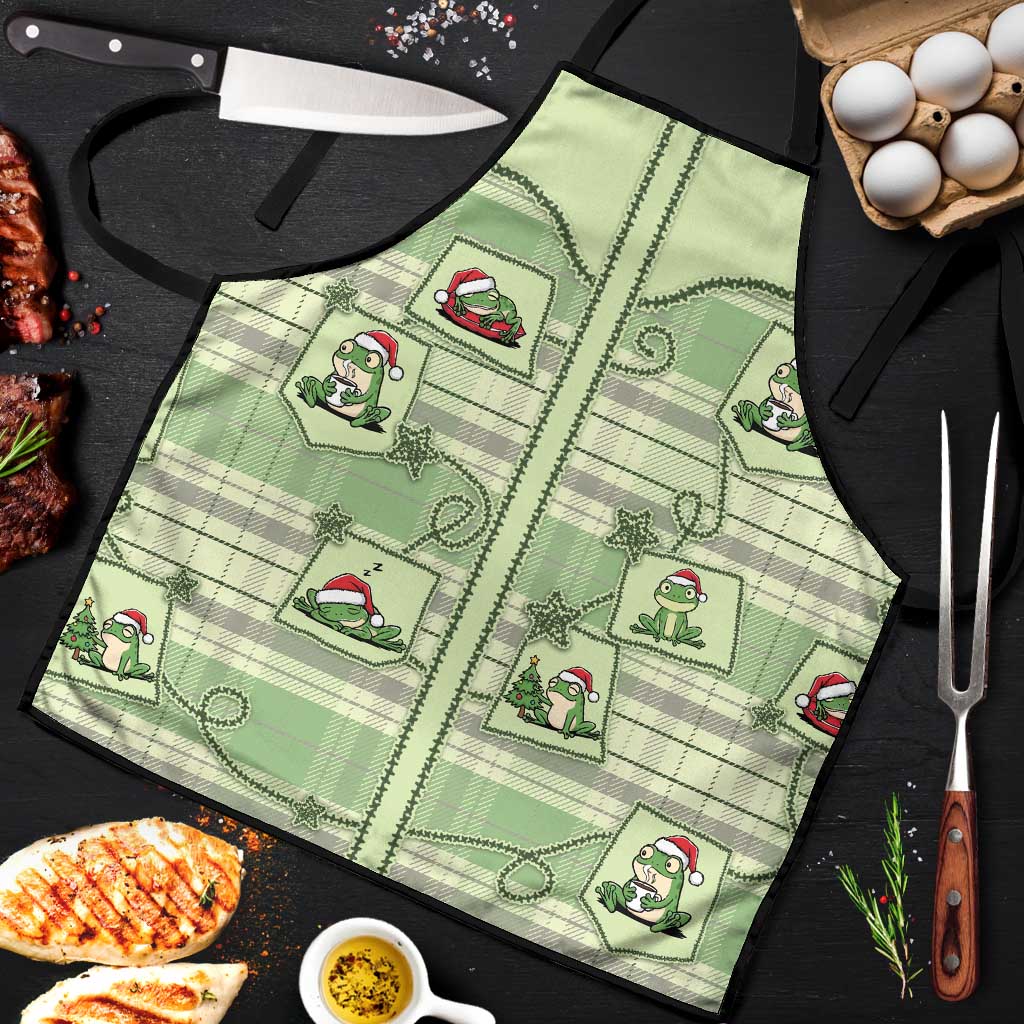 Western Yoke Apron Frog Christmas Cute Style - Wonder Print Shop