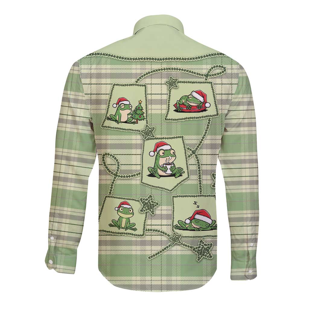 Western Yoke Long Sleeve Button Shirt Frog Christmas Cute Style - Wonder Print Shop