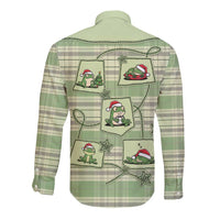 Western Yoke Long Sleeve Button Shirt Frog Christmas Cute Style - Wonder Print Shop