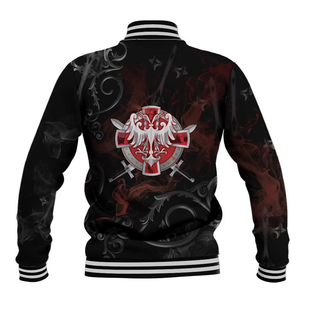 Serbian Empire Baseball Jacket Knight With Emblem Double Eagle - Wonder Print Shop