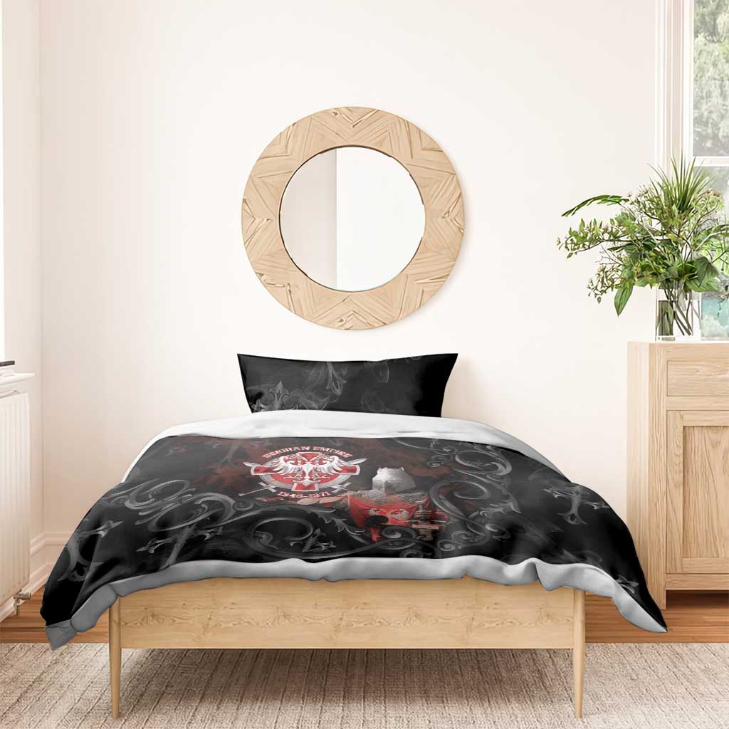 Serbian Empire Bedding Set Knight With Emblem Double Eagle - Wonder Print Shop