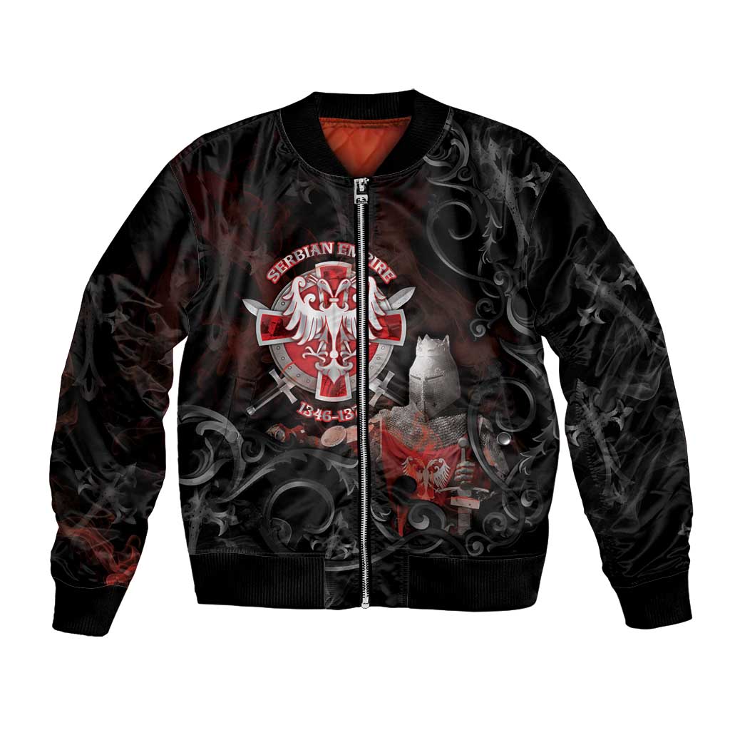 Serbian Empire Bomber Jacket Knight With Emblem Double Eagle - Wonder Print Shop