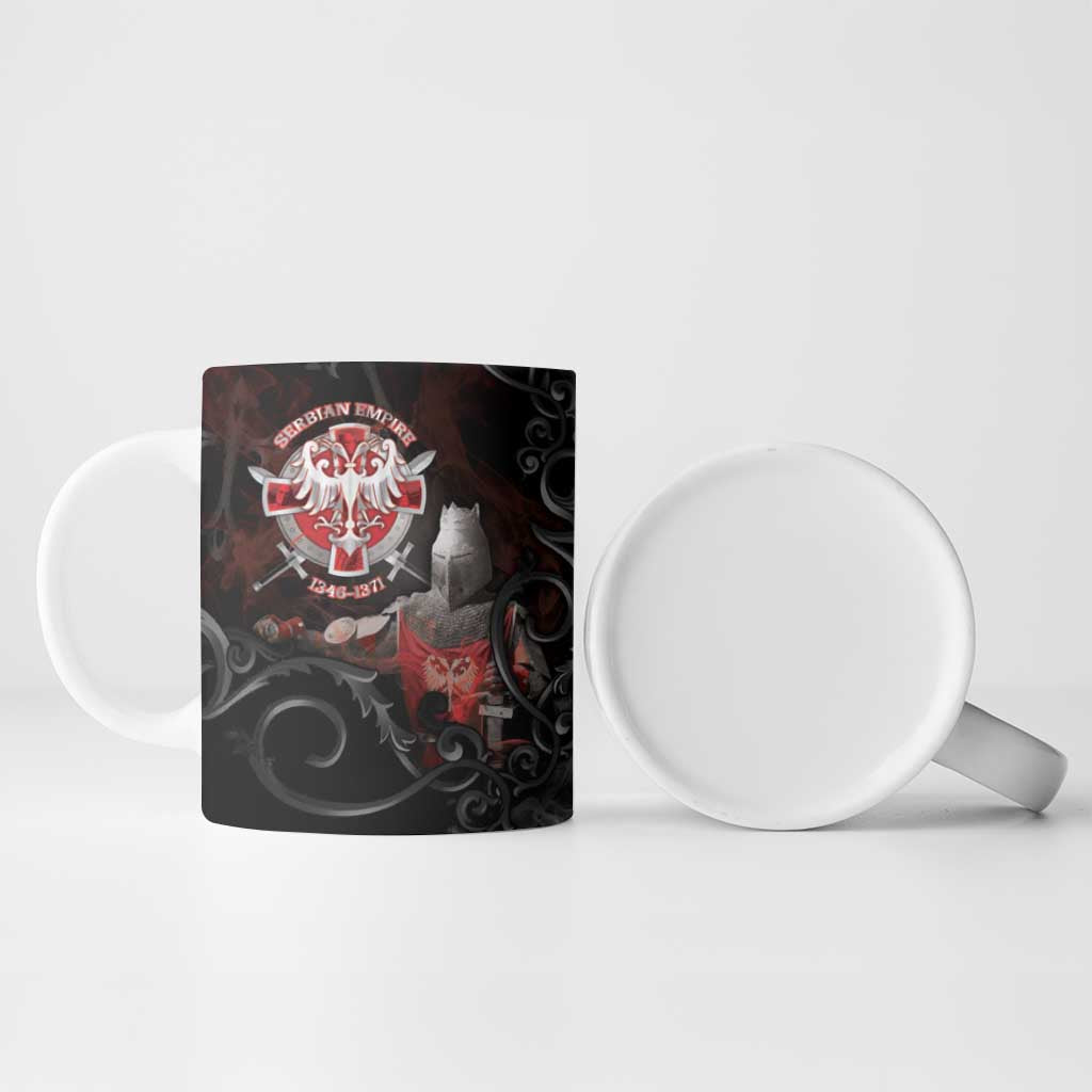 Serbian Empire Ceramic Mug Knight With Emblem Double Eagle - Wonder Print Shop