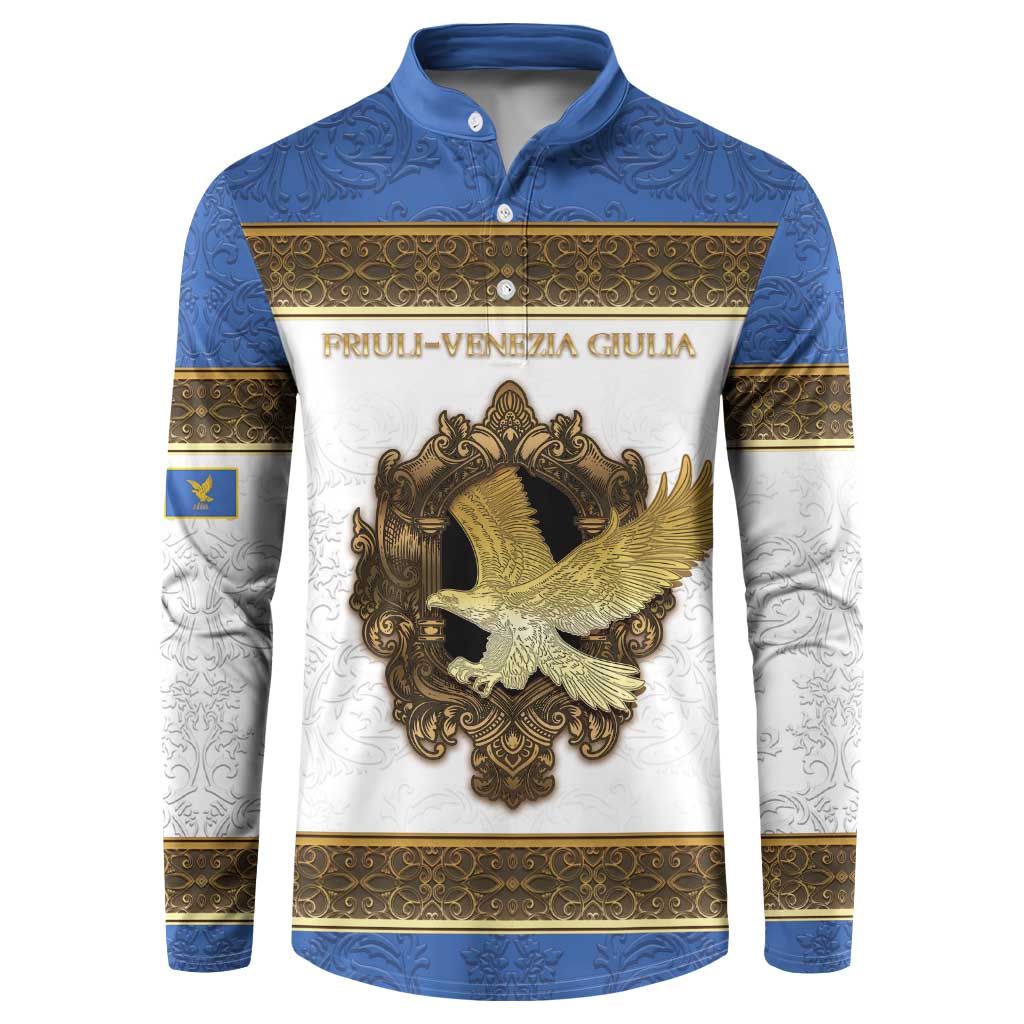 Personalized Italy Friuli-Venezia Giulia Button Sweatshirt Golden Eagle With Baroque Patterns