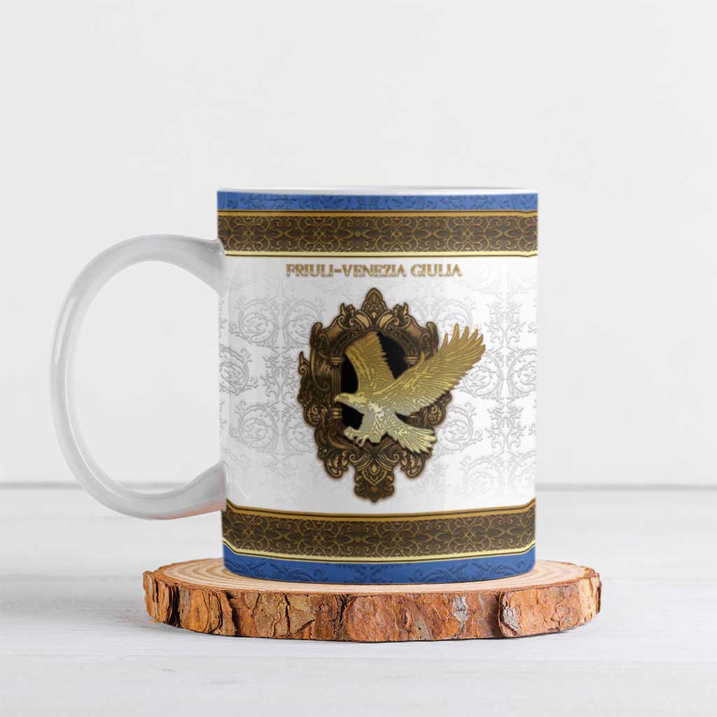 Personalized Italy Friuli-Venezia Giulia Ceramic Mug Golden Eagle With Baroque Patterns