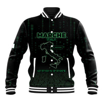 Personalized Italy Marche Baseball Jacket Map And Coordinates Code