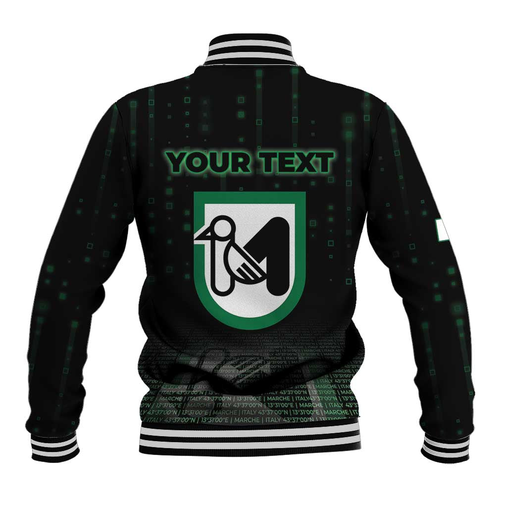 Personalized Italy Marche Baseball Jacket Map And Coordinates Code