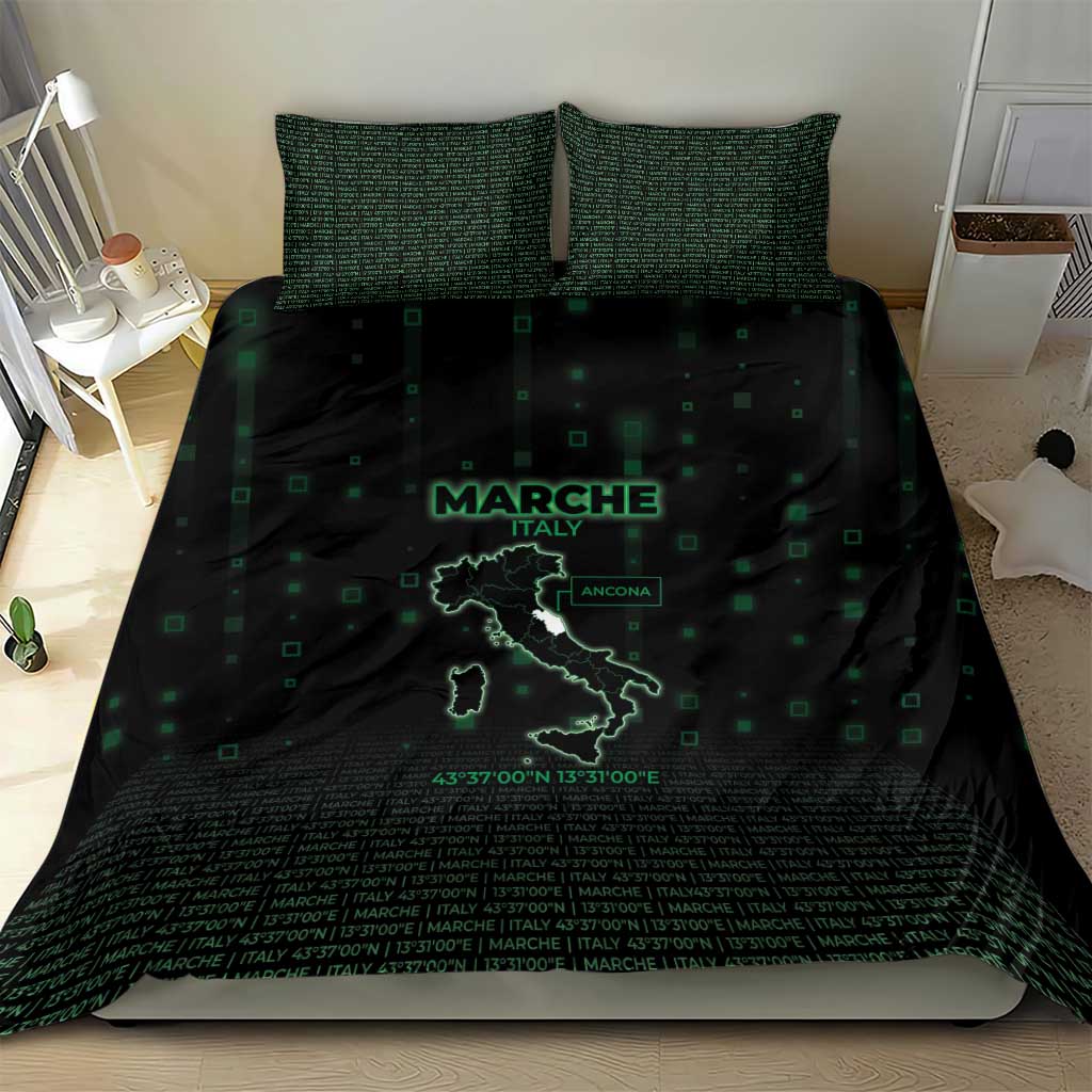 Italy Marche Bedding Set Map And Coordinates Code