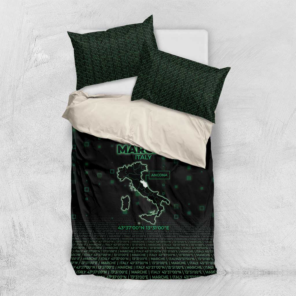 Italy Marche Bedding Set Map And Coordinates Code
