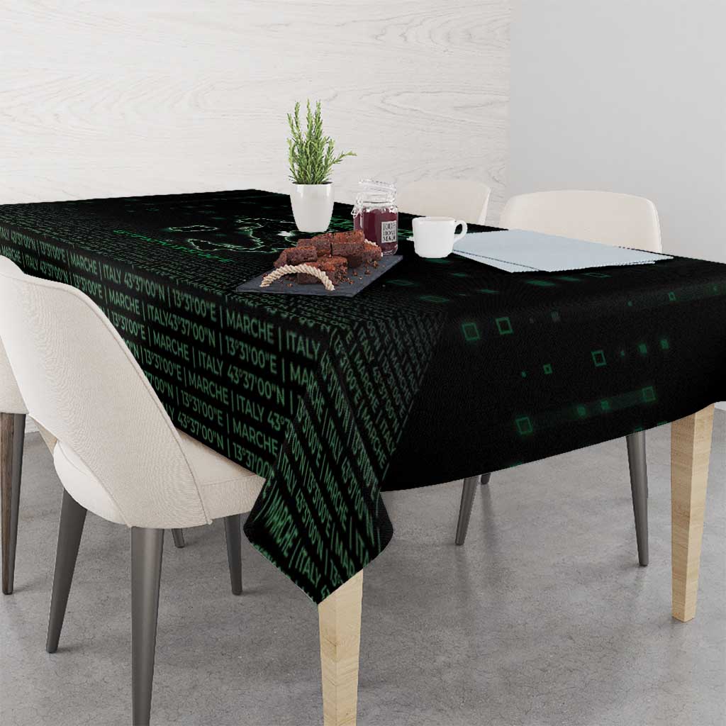 Italy Marche Tablecloth Map And Coordinates Code
