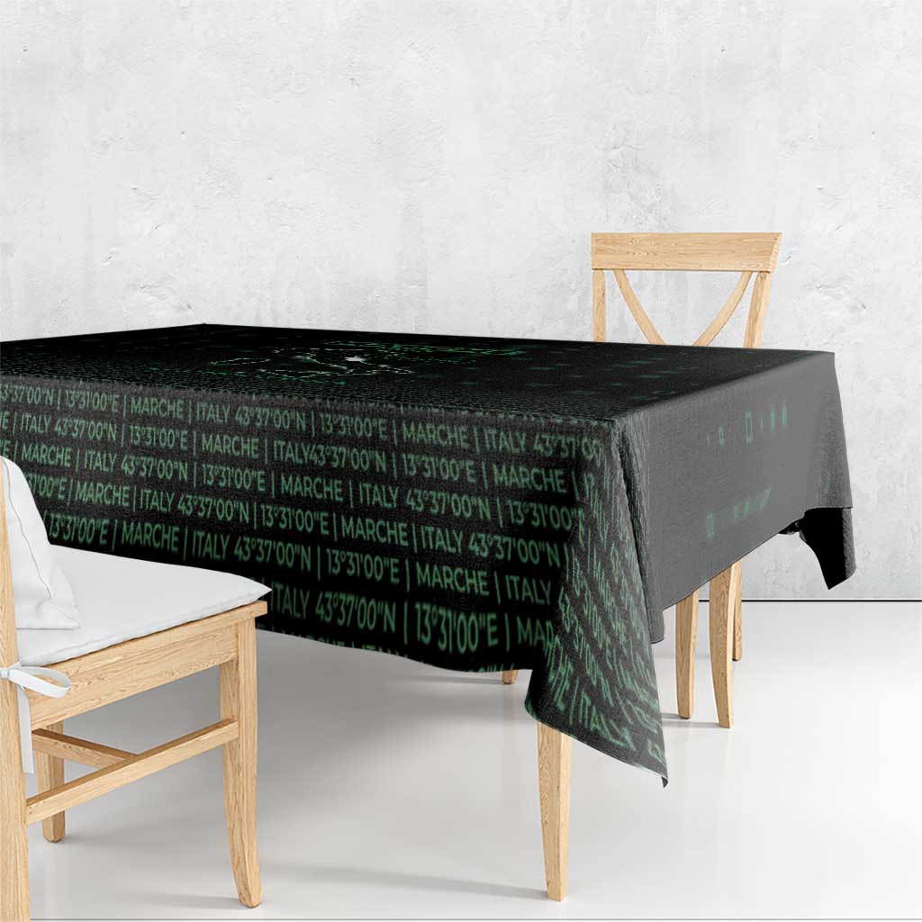 Italy Marche Tablecloth Map And Coordinates Code
