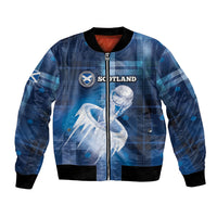 Custom Scotland Football Bomber Jacket Ice Hole Celtic Thistle Tartan Flower Patterns