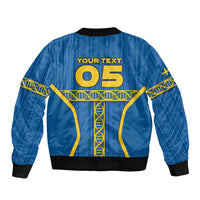 Custom Sweden Football Bomber Jacket Three Crowns Golden DNA Trophy