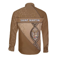 Saint Martin Is In My DNA Long Sleeve Button Shirt - Wonder Print Shop