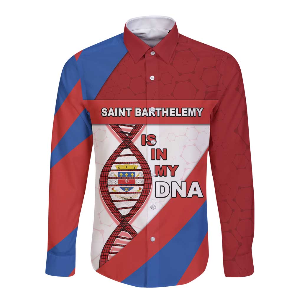 Saint Barthelemy Is In My DNA Long Sleeve Button Shirt - Wonder Print Shop