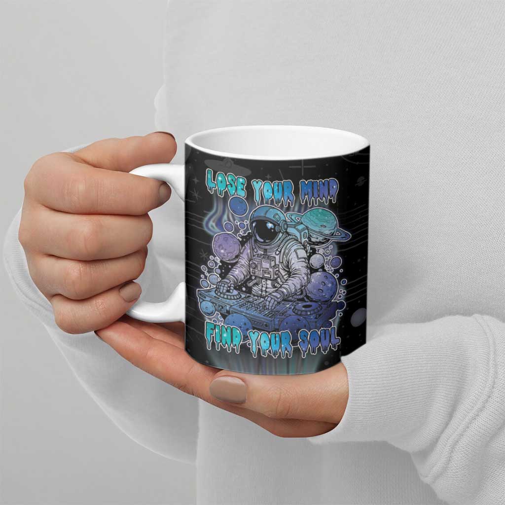 Astronaut Ceramic Mug Love Your Mind Find Your Soul - Wonder Print Shop