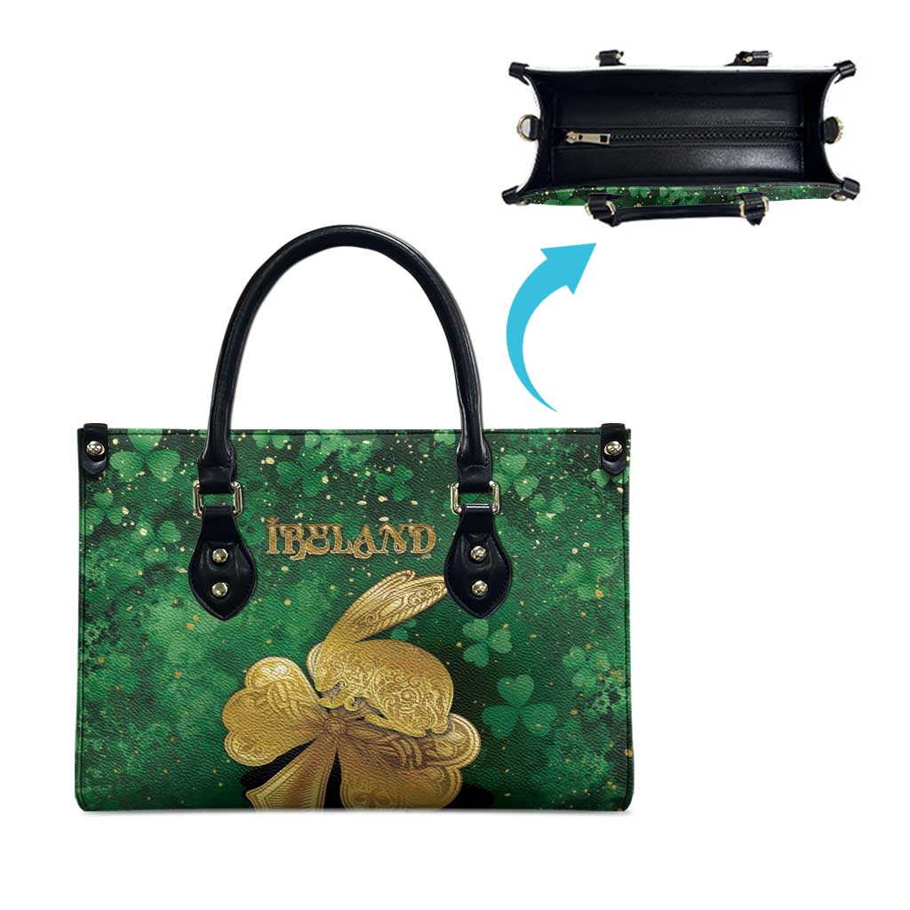 Ireland Leather Bag The Shamrock With The Irish Hare Patterns - Wonder Print Shop