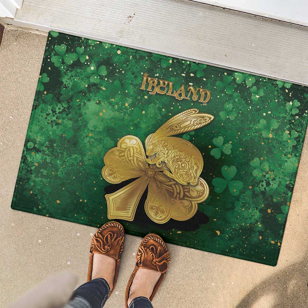 Ireland Rubber Doormat The Shamrock With The Irish Hare Patterns - Wonder Print Shop
