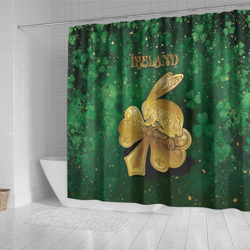 Ireland Shower Curtain The Shamrock With The Irish Hare Patterns - Wonder Print Shop