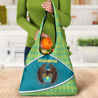 Kazakhstan Grocery Bag The Eagle With Kazakh Patterns - Wonder Print Shop