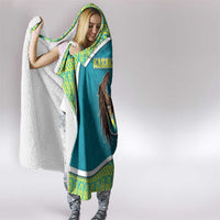 Kazakhstan Hooded Blanket The Eagle With Kazakh Patterns - Wonder Print Shop