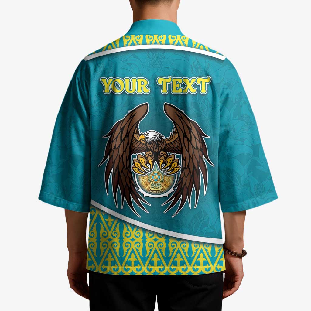 Personalized Kazakhstan Kimono The Eagle With Kazakh Patterns - Wonder Print Shop