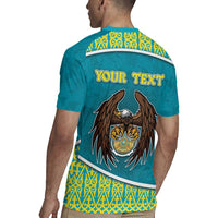 Personalized Kazakhstan Rugby Jersey The Eagle With Kazakh Patterns - Wonder Print Shop