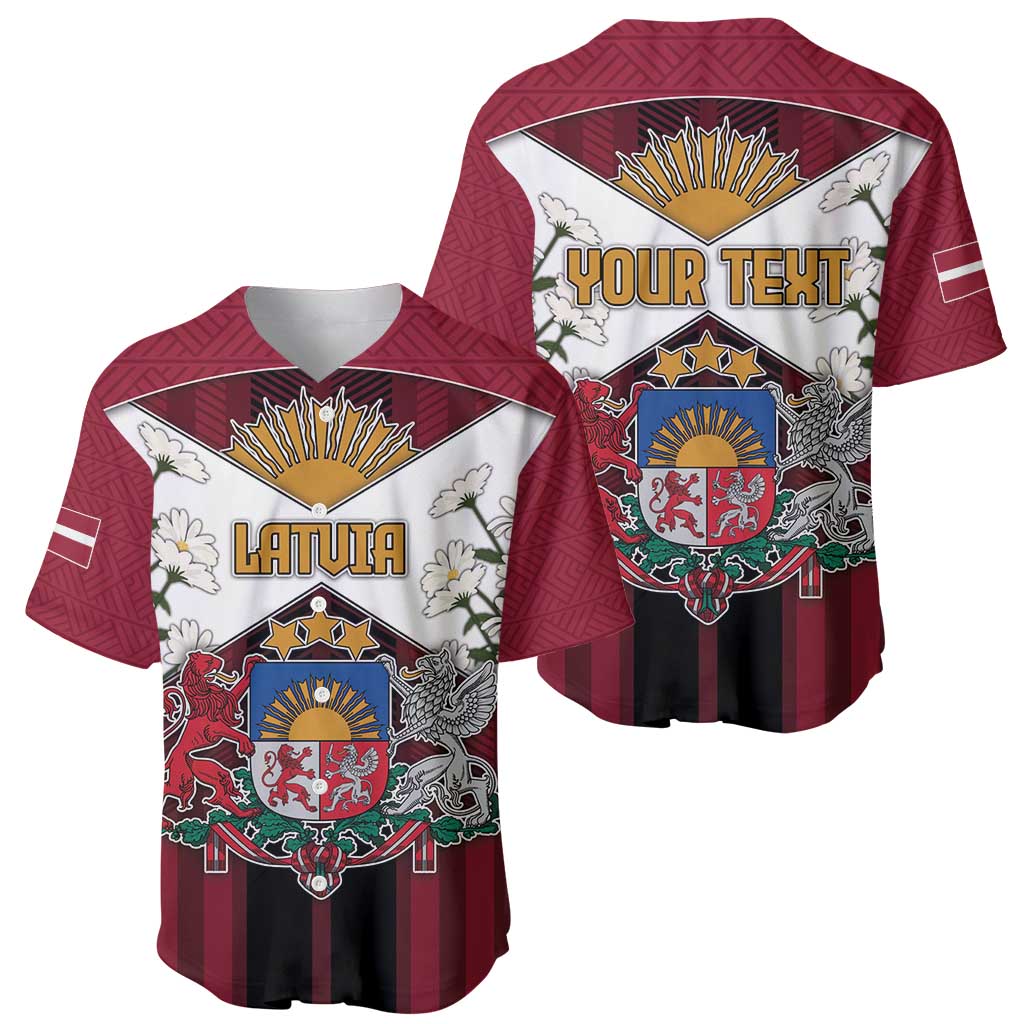 Personalized Latvia Baseball Jersey Symbol With Latvians Patterns - Wonder Print Shop