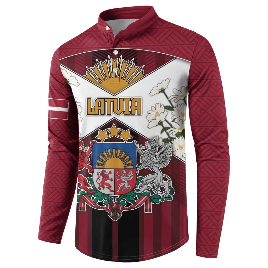 Personalized Latvia Button Sweatshirt Symbol With Latvians Patterns - Wonder Print Shop