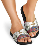 Latvia Slide Sandals Symbol With Latvians Patterns - Wonder Print Shop