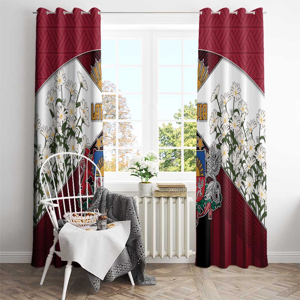 Latvia Window Curtain Symbol With Latvians Patterns - Wonder Print Shop
