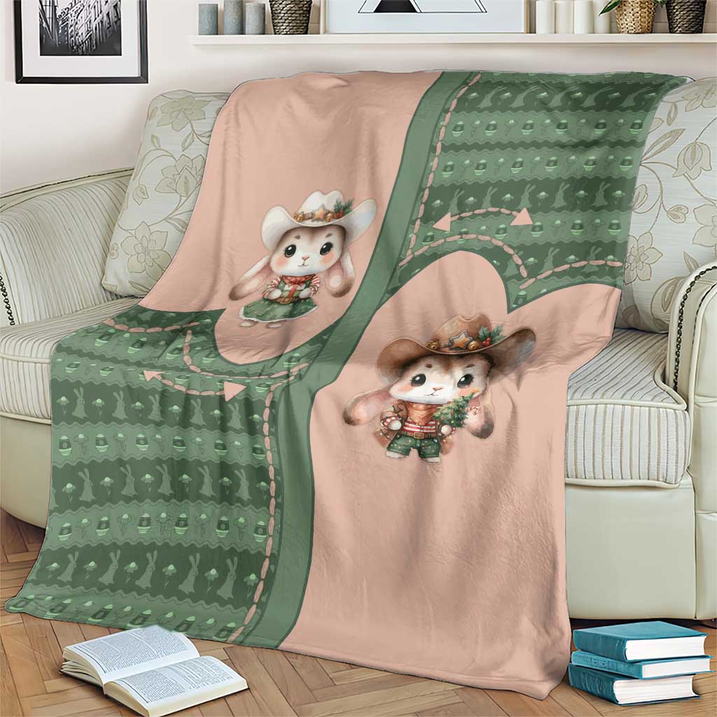 Western Yoke Blanket Rabbit Howdy Christmas - Wonder Print Shop