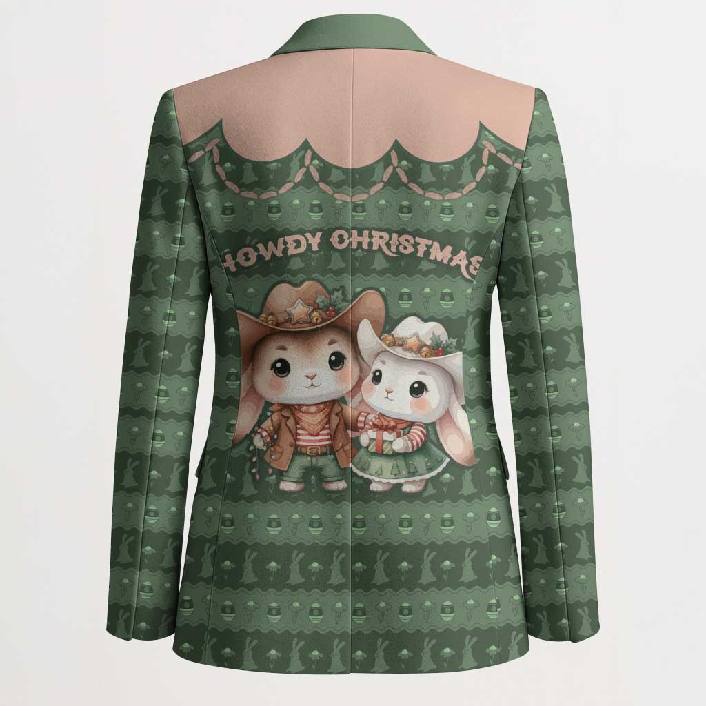 Western Yoke Blazer Rabbit Howdy Christmas - Wonder Print Shop
