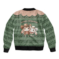 Western Yoke Bomber Jacket Rabbit Howdy Christmas - Wonder Print Shop