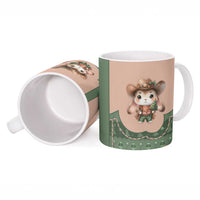 Western Yoke Ceramic Mug Rabbit Howdy Christmas - Wonder Print Shop