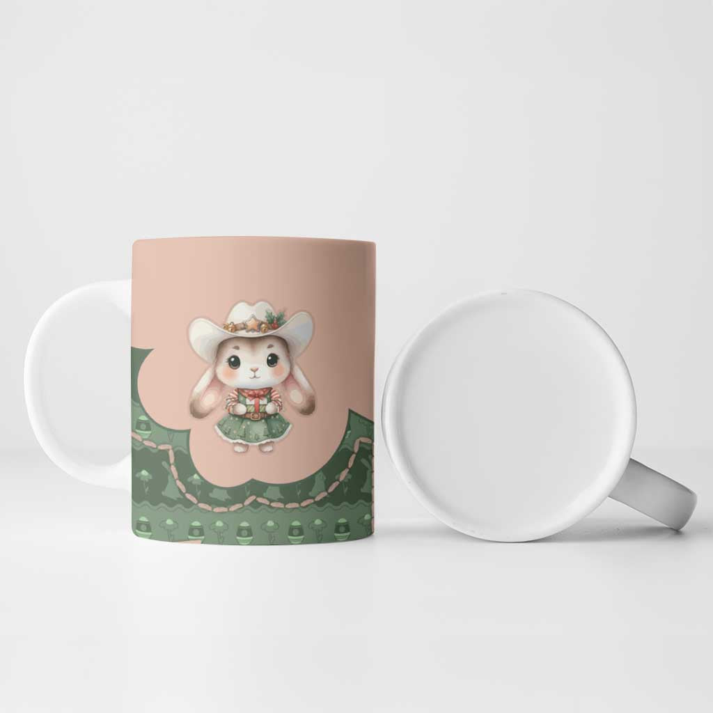 Western Yoke Ceramic Mug Rabbit Howdy Christmas - Wonder Print Shop