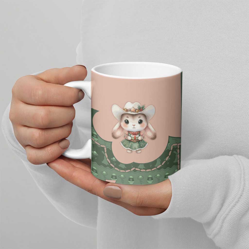 Western Yoke Ceramic Mug Rabbit Howdy Christmas - Wonder Print Shop